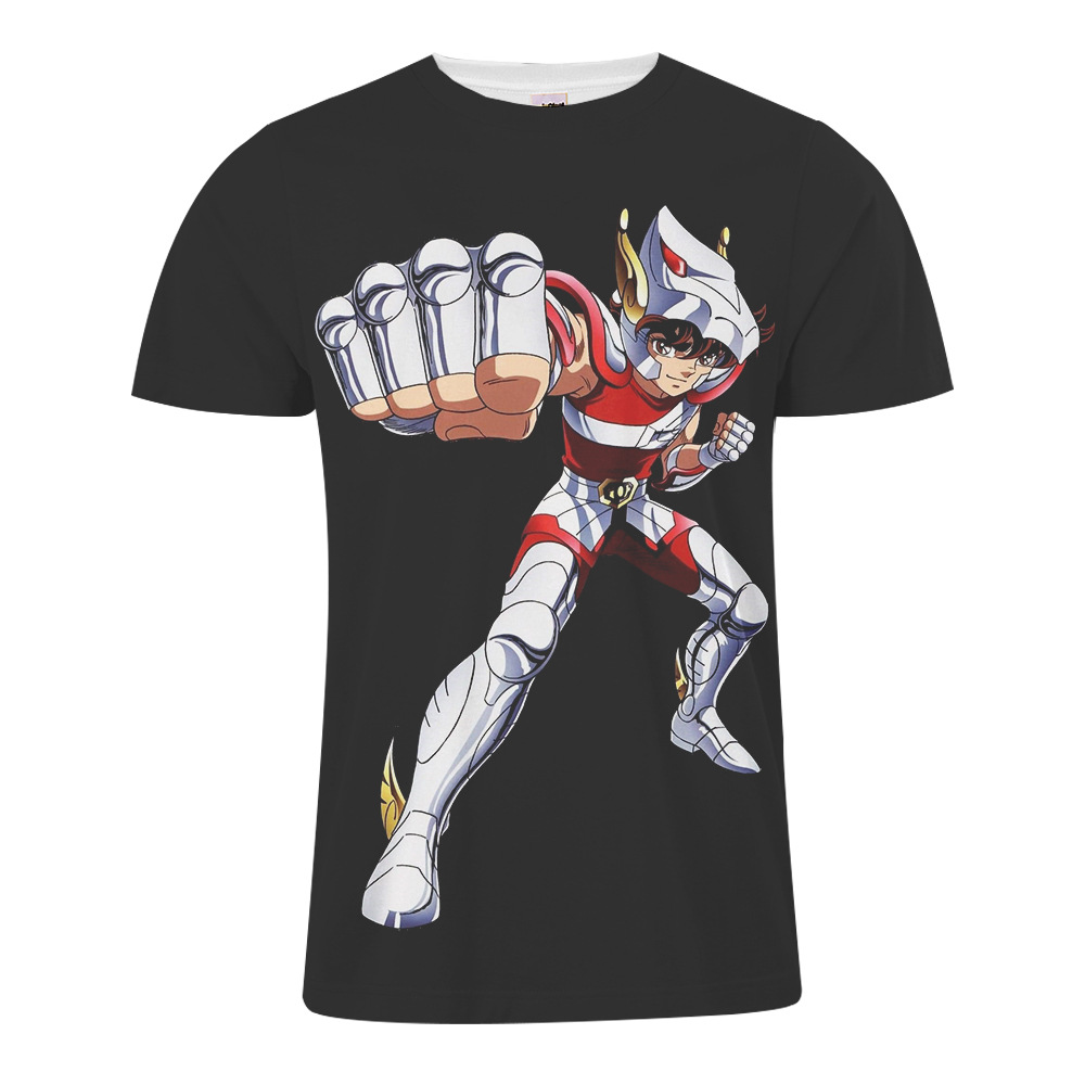 【优质网眼布】3d数码印花动漫圣斗士星矢紫龙 男式t恤外贸批发