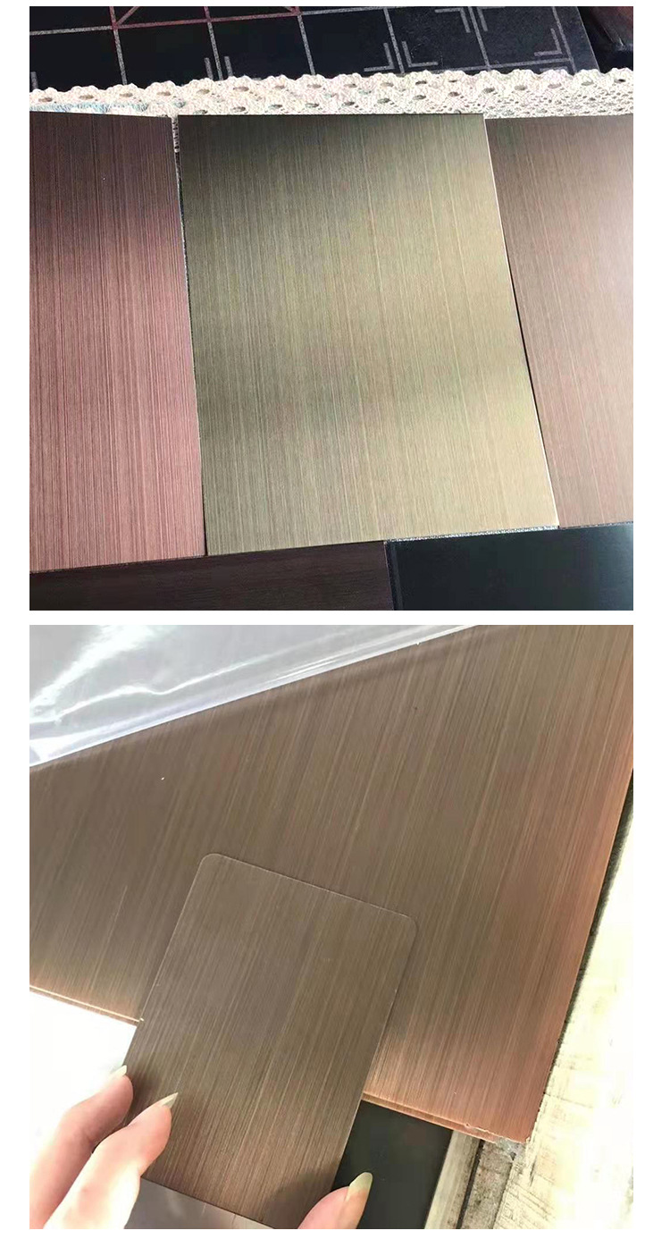 不锈钢古铜色板材厂家供应 拉丝红古铜不锈钢304不锈钢拉丝红古铜
