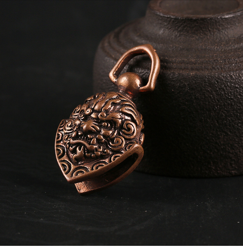 圣诞树装饰纯黄铜谛听铃铛汽车钥匙扣挂件驱魔铃铛包包吊饰护身符