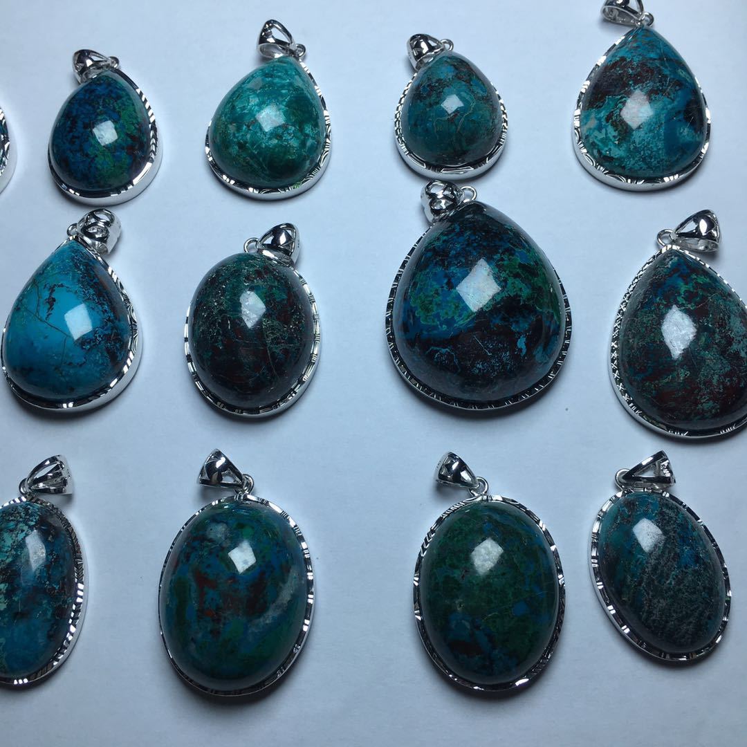 天然凤凰石项链项坠凤凰松吊坠情侣款凤凰松镶嵌吊坠挂件景色纹路