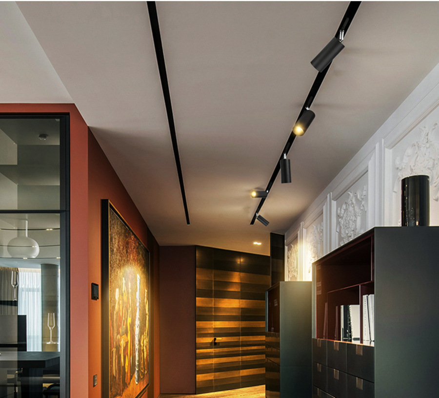 轨道灯led灯导轨射灯服装店高亮聚光灯cob明装导轨射灯展厅 射灯