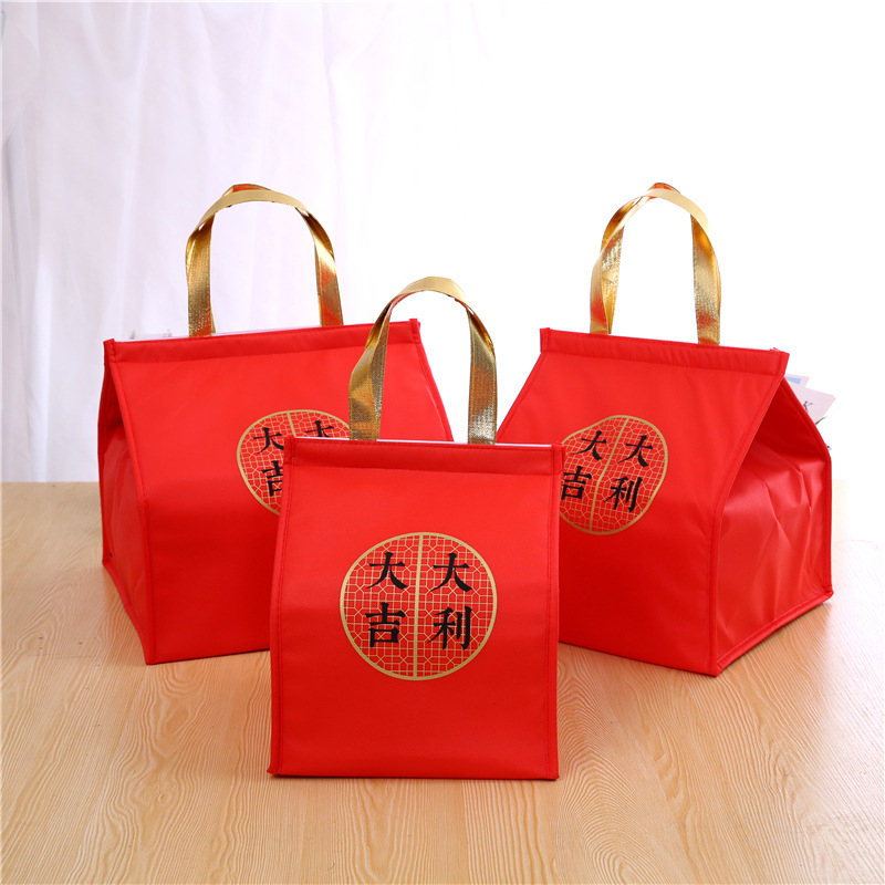 新年礼品保温袋牛肉丸礼品袋盆菜海参礼品袋海鲜大礼包水饺打包袋