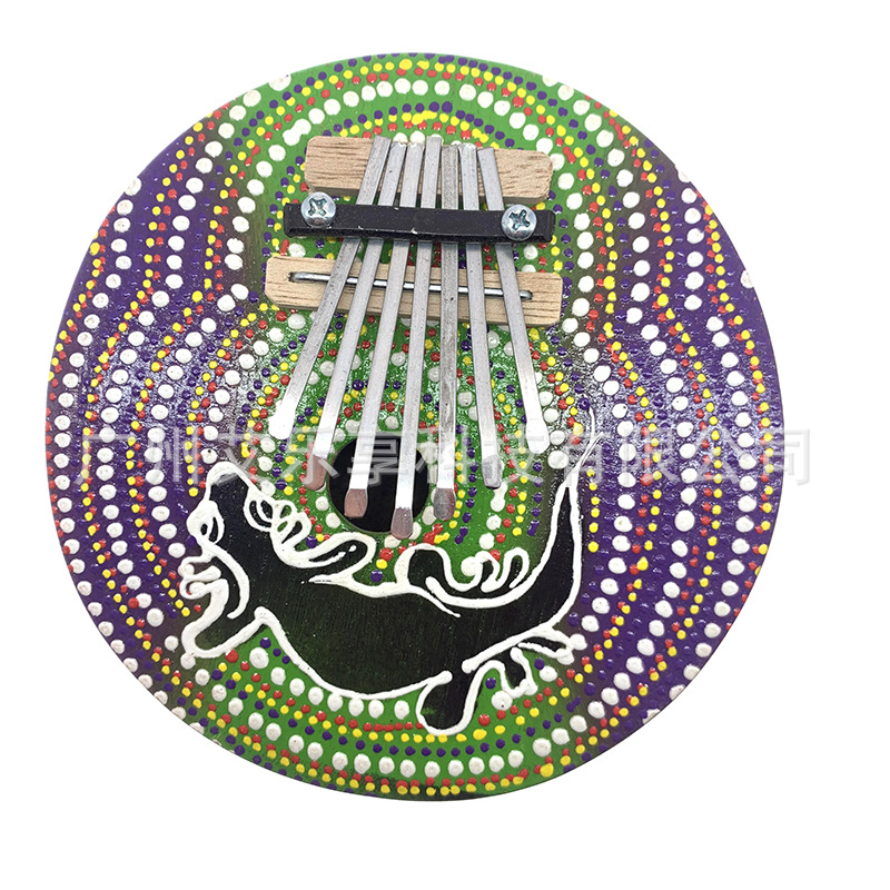 热卖小乐器便携纯椰壳拇指琴7键7音绘画印尼进口卡林巴琴手工制作