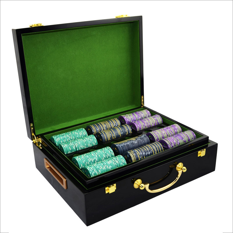 木制筹码盒德州扑克筹码木箱4款可选 适合4cm直径筹码