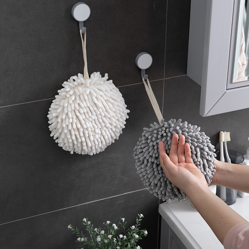 yanqi chenille towel kitchen bathroom wall-mounted hand-wiping ball thickened super absorbent multifunctional rag