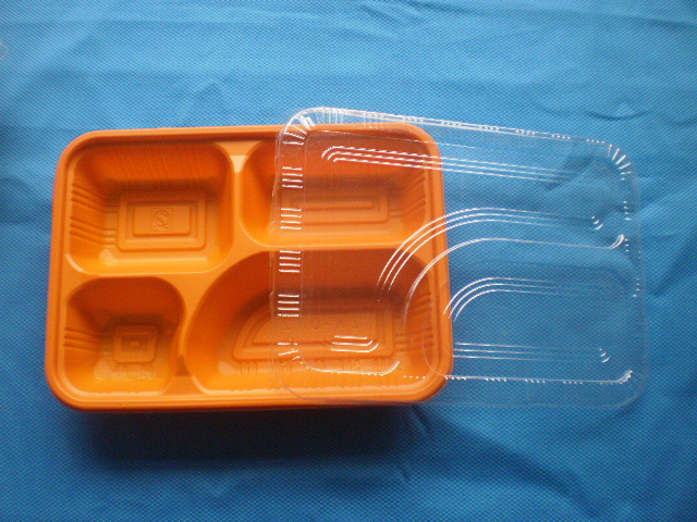 一次性快递打包盒 pp四格快餐盒 饭店酒店外卖一次性包装快餐盒