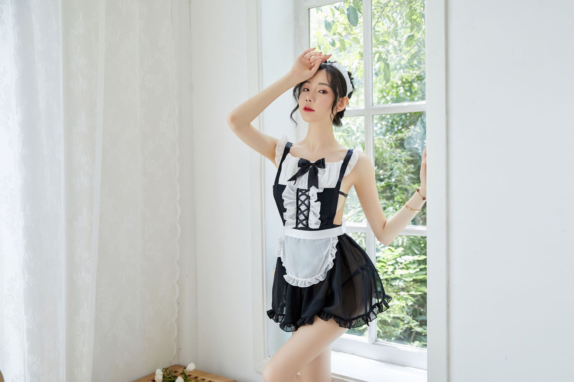 情趣内衣女仆装女佣服套装角色扮演性感蕾丝制服诱惑开档一件代发