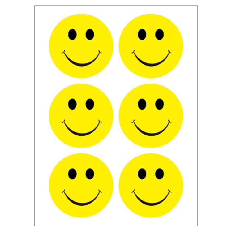 微笑笑脸表情贴纸 可贴脸上卡通贴纸儿童家庭鼓励活动贴支持定制