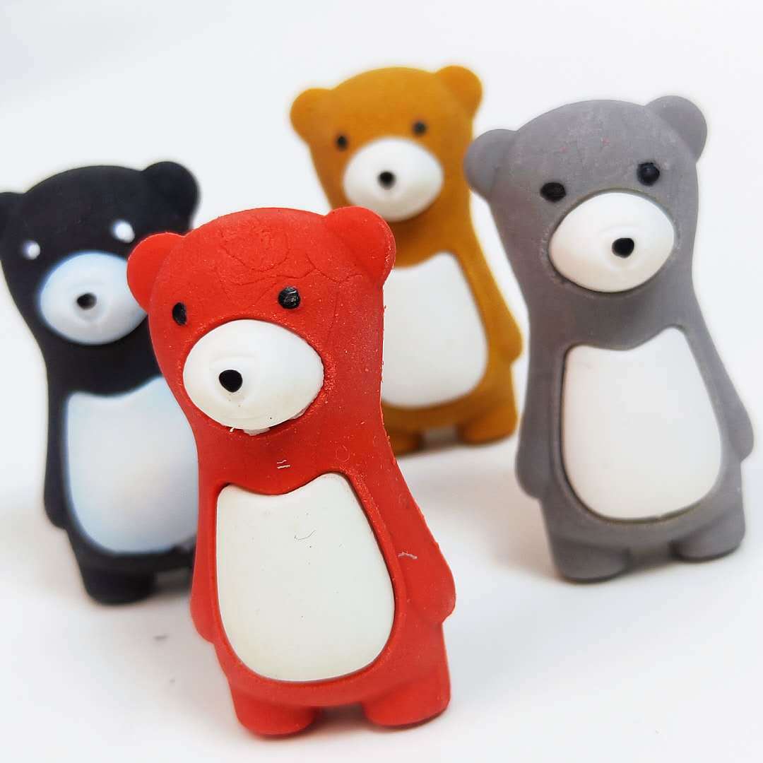 厂家批发可爱3d立体小熊橡皮擦可拆卸小熊橡皮擦儿童学生文具礼物