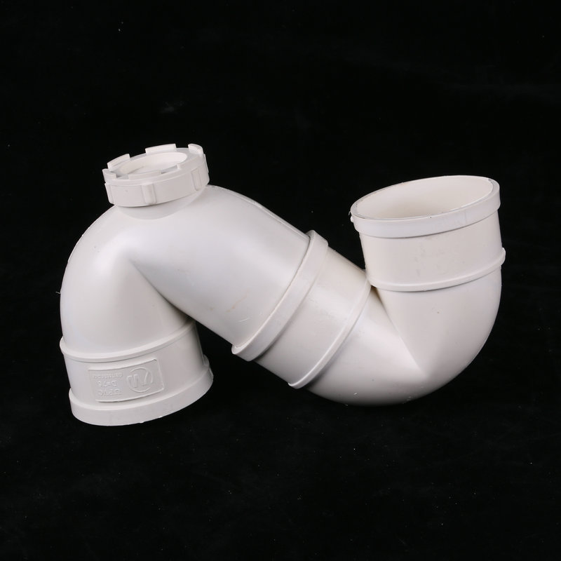 批发pvc排水管件 带口s弯 带检查口s型存水弯 pvc存水弯头