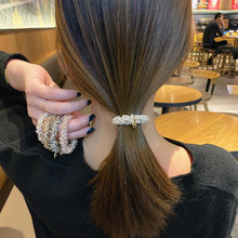 韩国东大门同款水晶珍珠两用手链发圈时尚马尾丸子头发饰头饰品