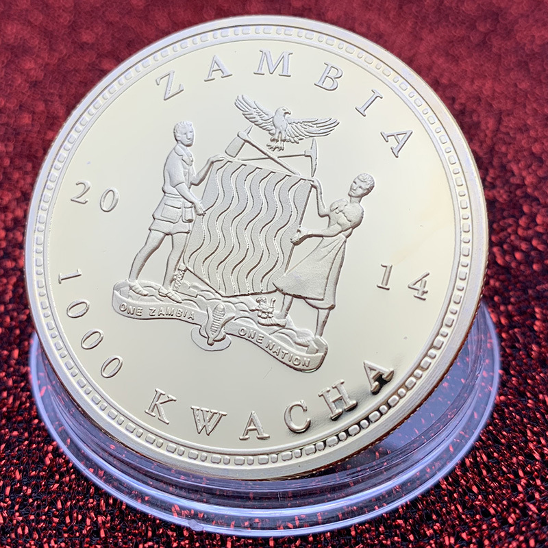 非洲赞比亚动物金币纪念币 收藏野生定制金币硬币外国纪念章