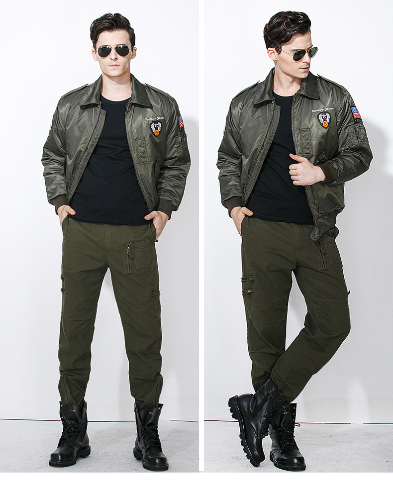 男士休闲空军飞行员夹克男军迷服战术工装外套宽松防风保暖秋冬季