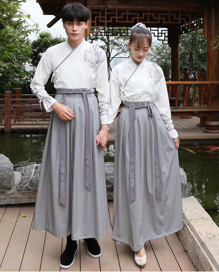 原创鹤云汉服男侠客书生重回古风非古装学生情侣加大码套装女汉服