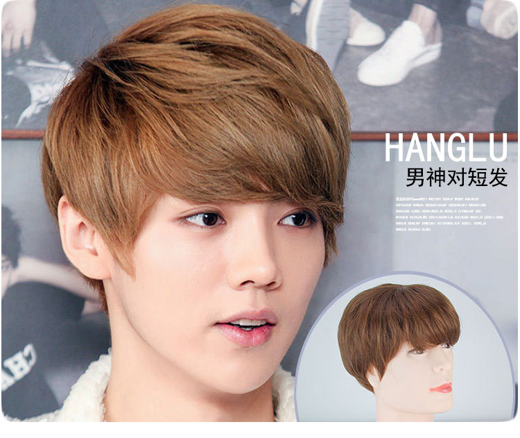 明星同款假发短卷发男女通用蓬松 个性波波头时尚修脸全头套发型
