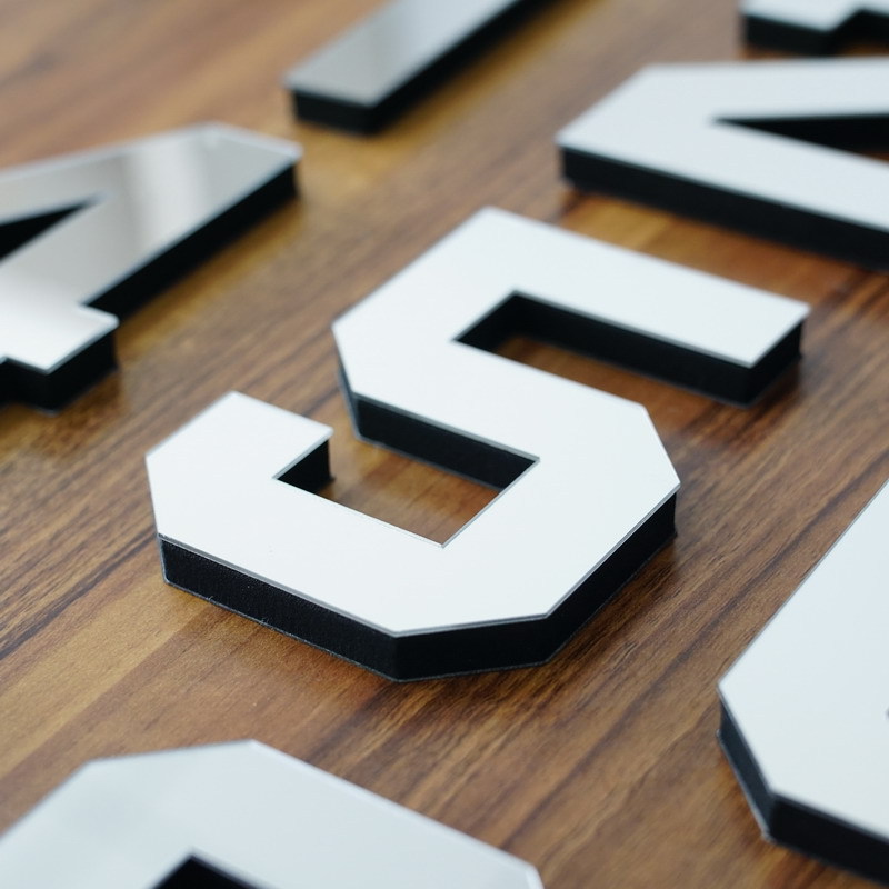 亚克力镜面墙贴3d立体装饰银色镜面字自粘跨境货源英文字母数字贴