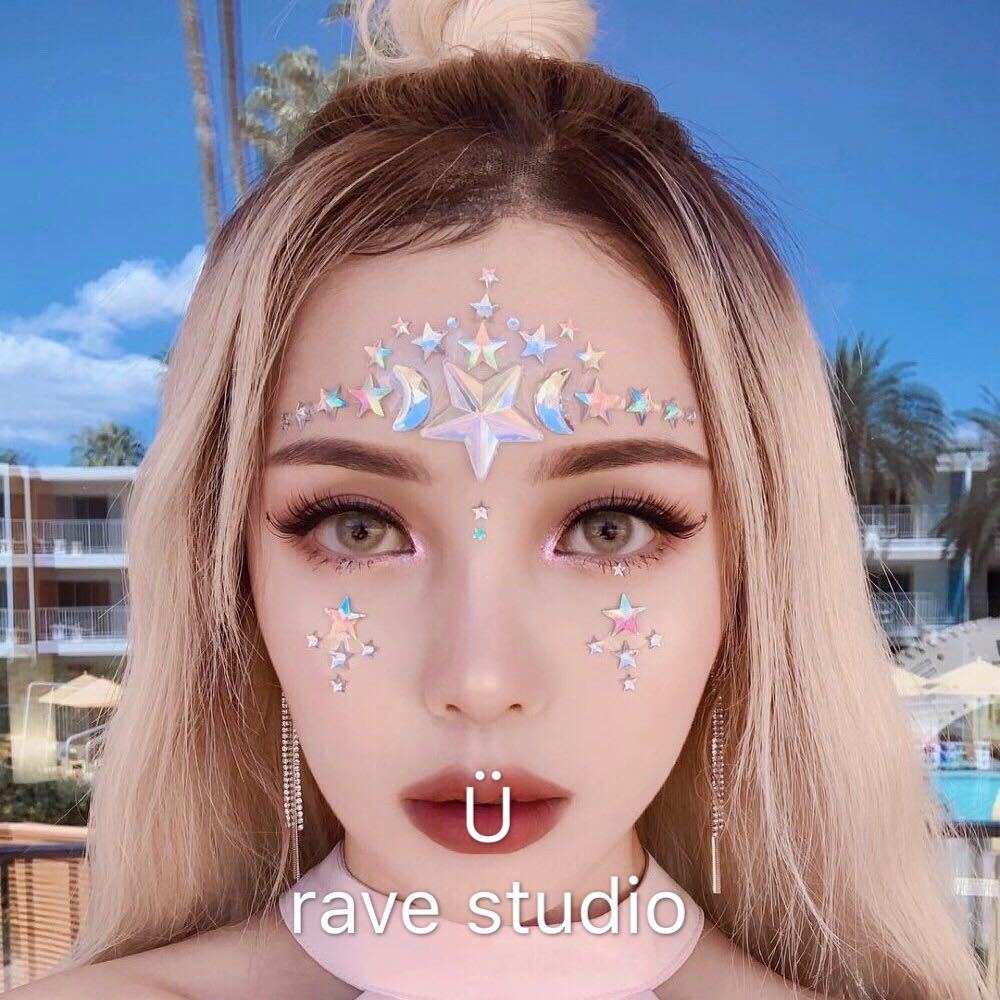 pony朴惠敏抖音小红书网红同款蹦迪贴纸音乐节钻贴妆眼部脸贴
