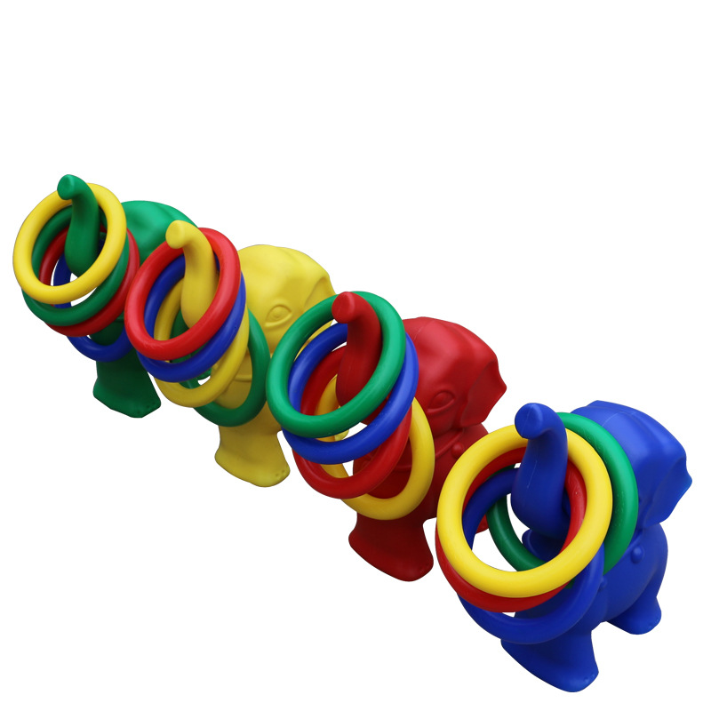 幼儿园儿童户外体育运动用品动物套圈家庭装感统大象套圈玩具投圈