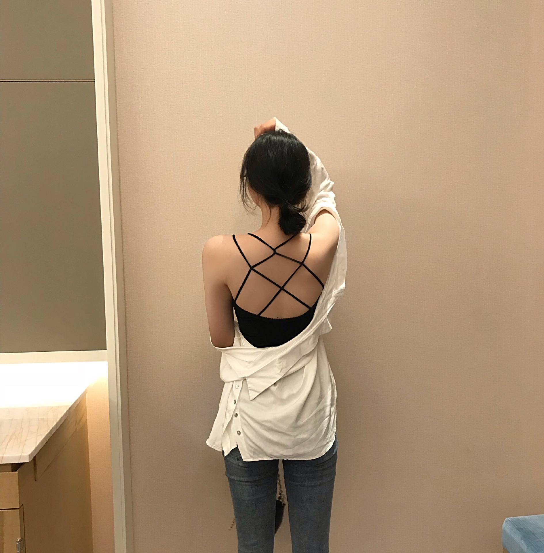 韩版复古性感抹胸 吊带背心 交叉美背打底衣