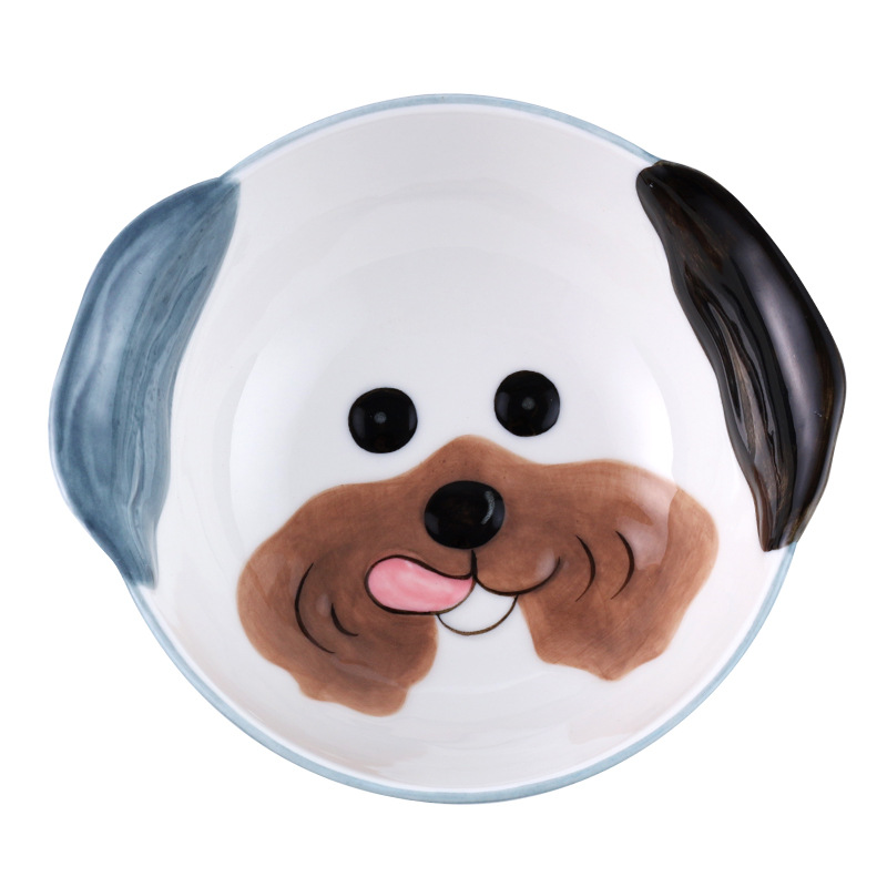 Trending Creative Unicorn Cartoon Animal 6-Inch Bowl Children's Ceramic Tableware Cute Rabbit Bowl Household Dog Bowl