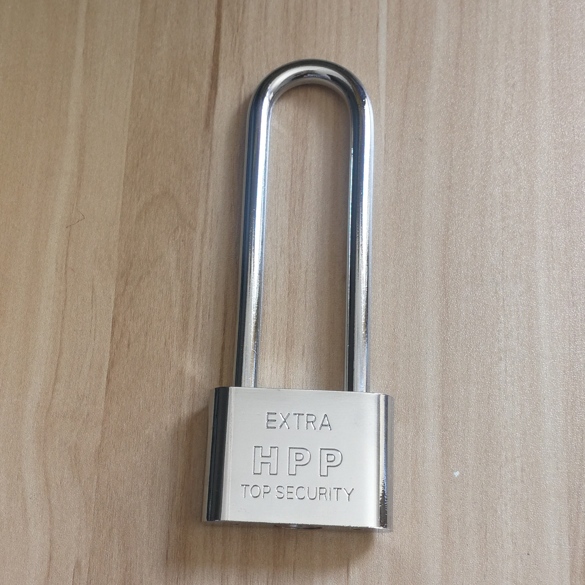 丹翔40mm家用门柜子锁特长加长梁长柄长头插锁白钢挂锁 加长挂锁