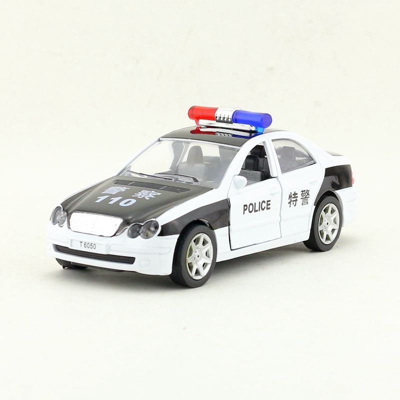 蒂雅多合金汽车玩具模型消防警车特警回力声光可开门散装
