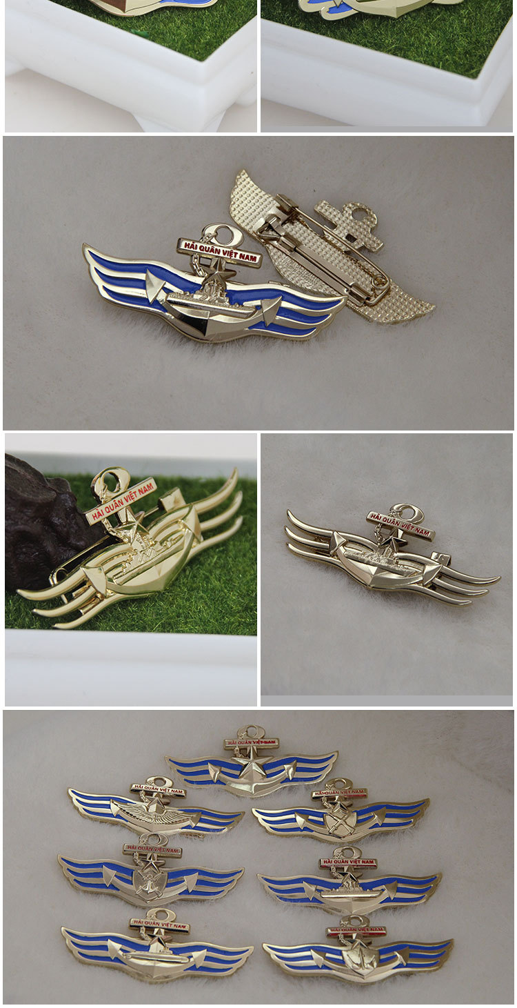 美国海军金属徽章 美军舰队五金胸标胸牌金属领花领徽领章徽章