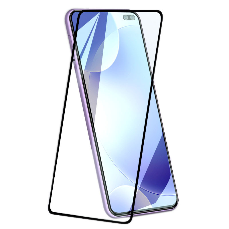 适用vivoy76s钢化膜y55s二强丝印黑边y30高清全屏系列y52手机贴膜