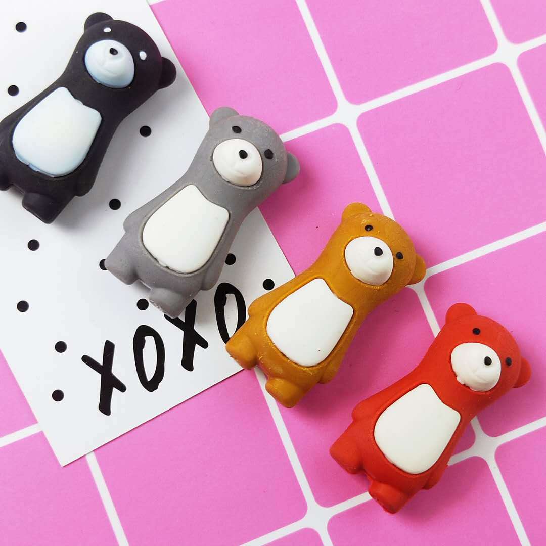 批发可拆卸小熊橡皮擦 可爱3d立体小熊橡皮 儿童学生学习文具礼物