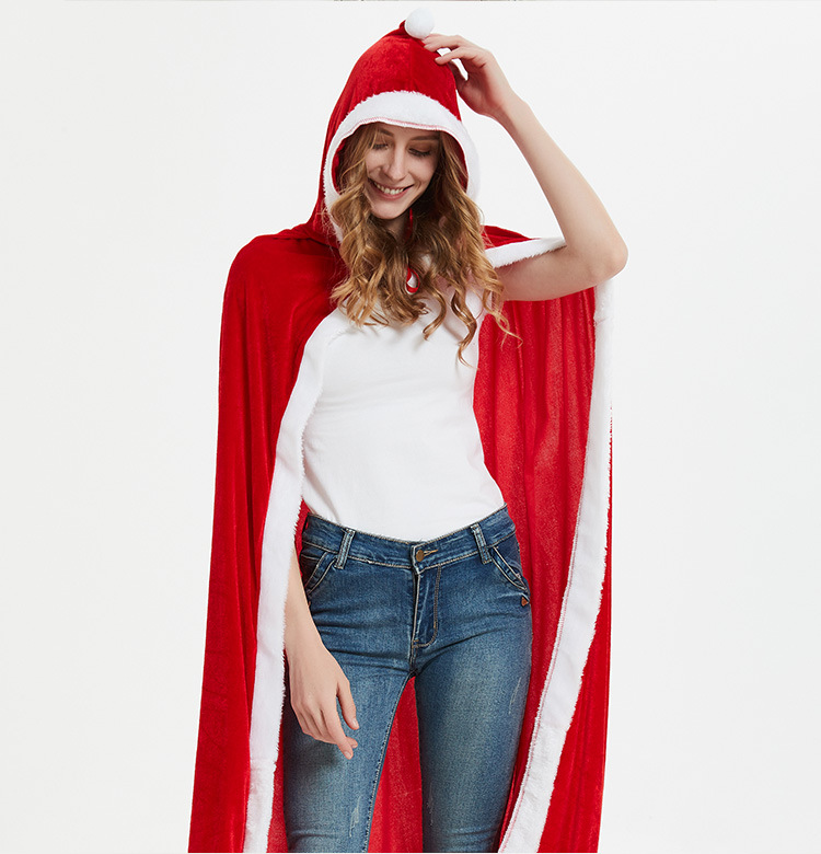 圣诞节披风舞台演出派对服装红色斗篷诱惑角色扮演cosplay表演服