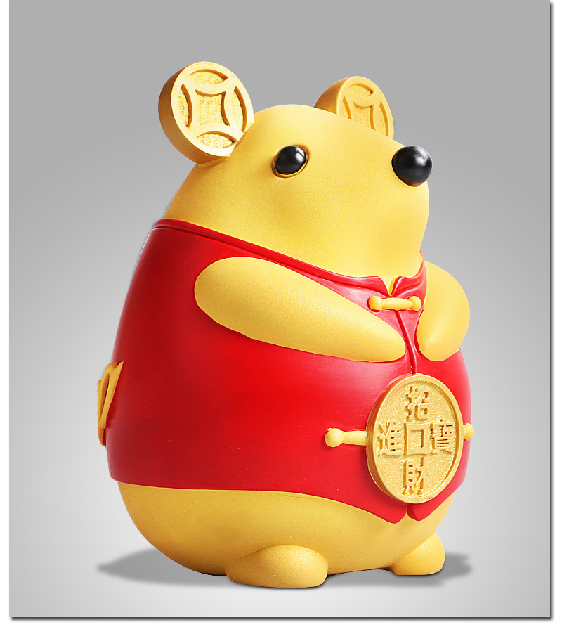 2019新款生肖鼠摆件储钱罐招财鼠年保险礼品公司采购可定制送客户