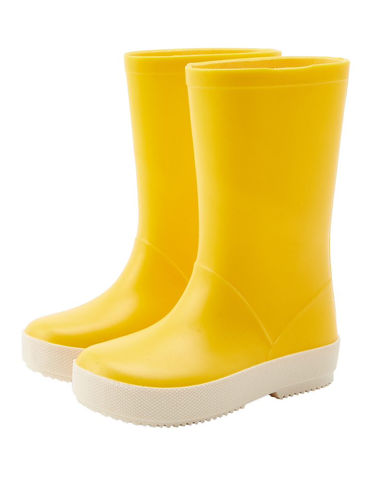 高筒纯色欧美风儿童男孩女孩胶鞋踩水防水雨靴胶鞋水鞋雨鞋