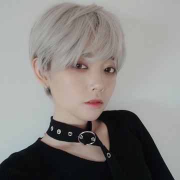 厂家批发原宿假发女短发奶奶灰假发男女cosplay假毛厂家一件代发