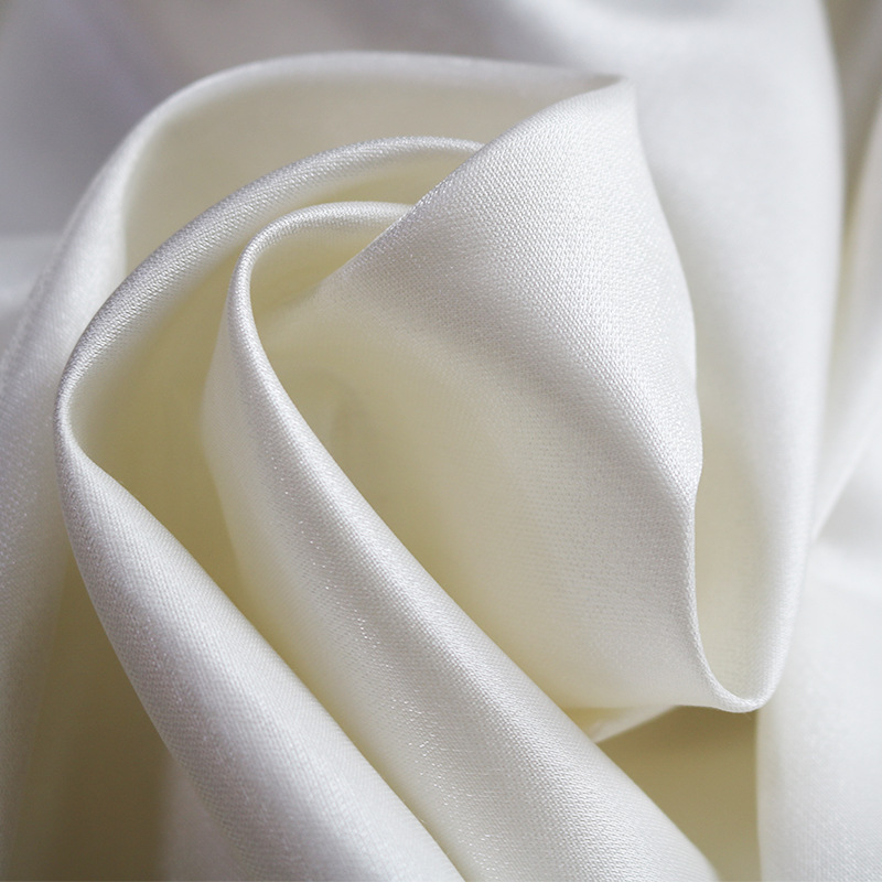 丝锦闪光缎面料围巾婚纱礼服内里内衬白色真丝交织面料
