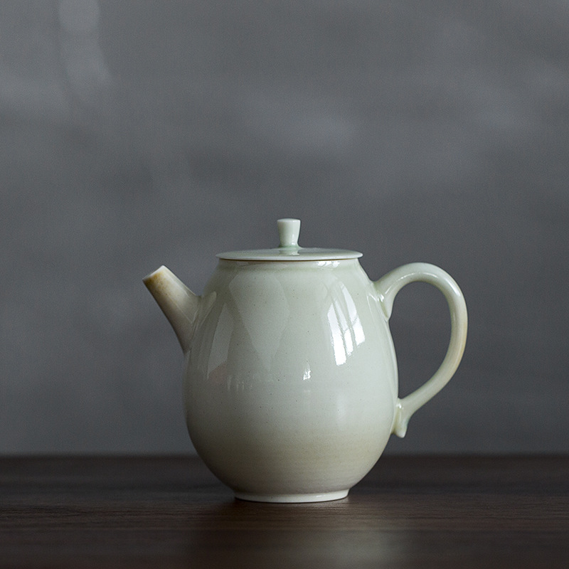 景德镇草木灰釉手工茶壶 陶瓷茶具如歌壶过滤球孔泡茶壶手作茶器