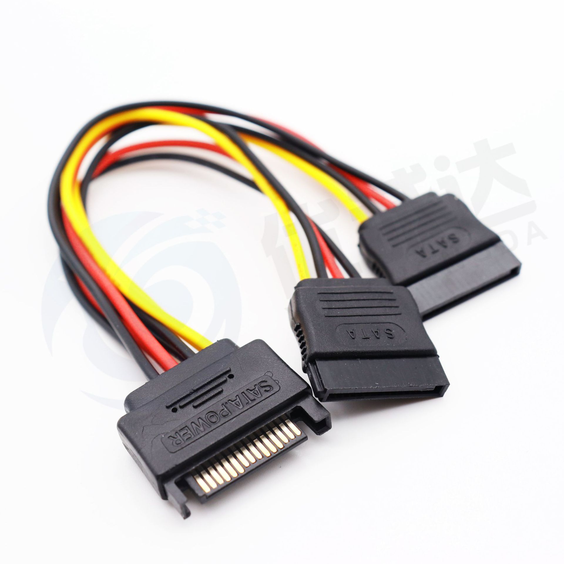 sata15pin一分二电源线 sata硬盘数据线一拖二 sata串口电源线
