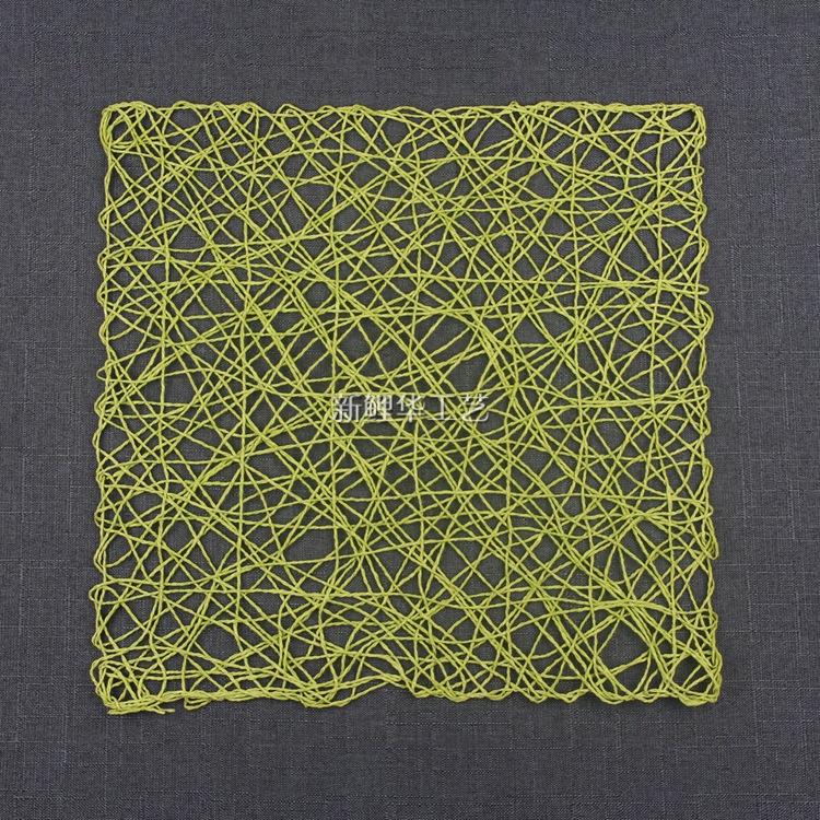 正方形纸绳餐垫 幼儿园装饰作品展示贴diy手工背景布纸绳编织挂饰