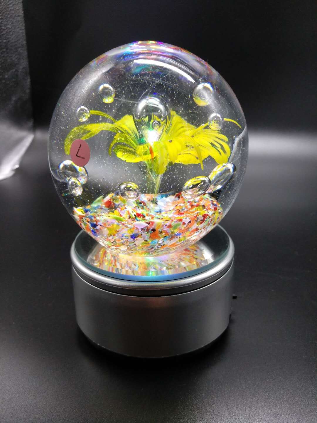 晶韵琉璃夜光水母水晶球摆件玻璃装饰家居摆设送女友送亲人礼品