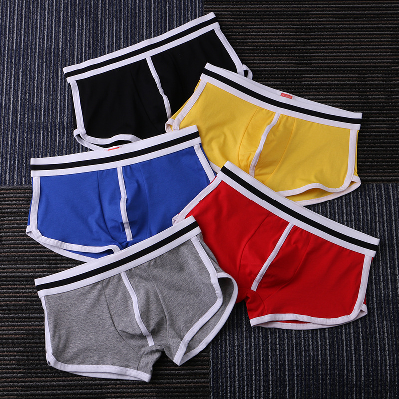 超薄纯棉冰丝网孔男士内裤网纱透明性感四角裤冰丝透气网眼平角裤