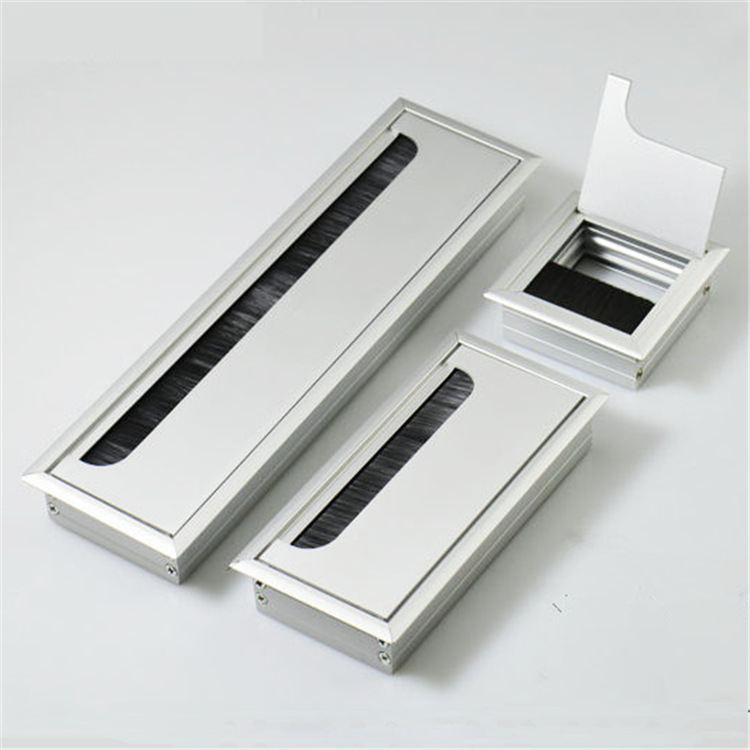 方形长方形铝线盒电脑桌办公桌穿线盒