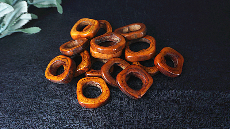 牛骨圈子平安扣做旧复古裂纹随型吊坠diy星月菩提佛珠配饰挂坠