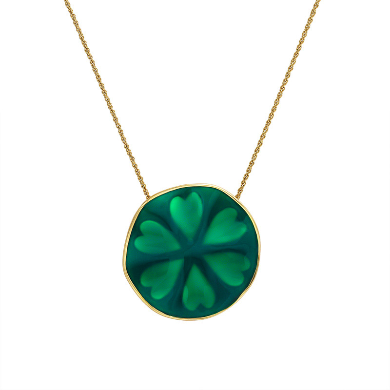 新款手绘珐琅欧若拉曙光项链女士欧美小众时尚流行锁骨链一件代发