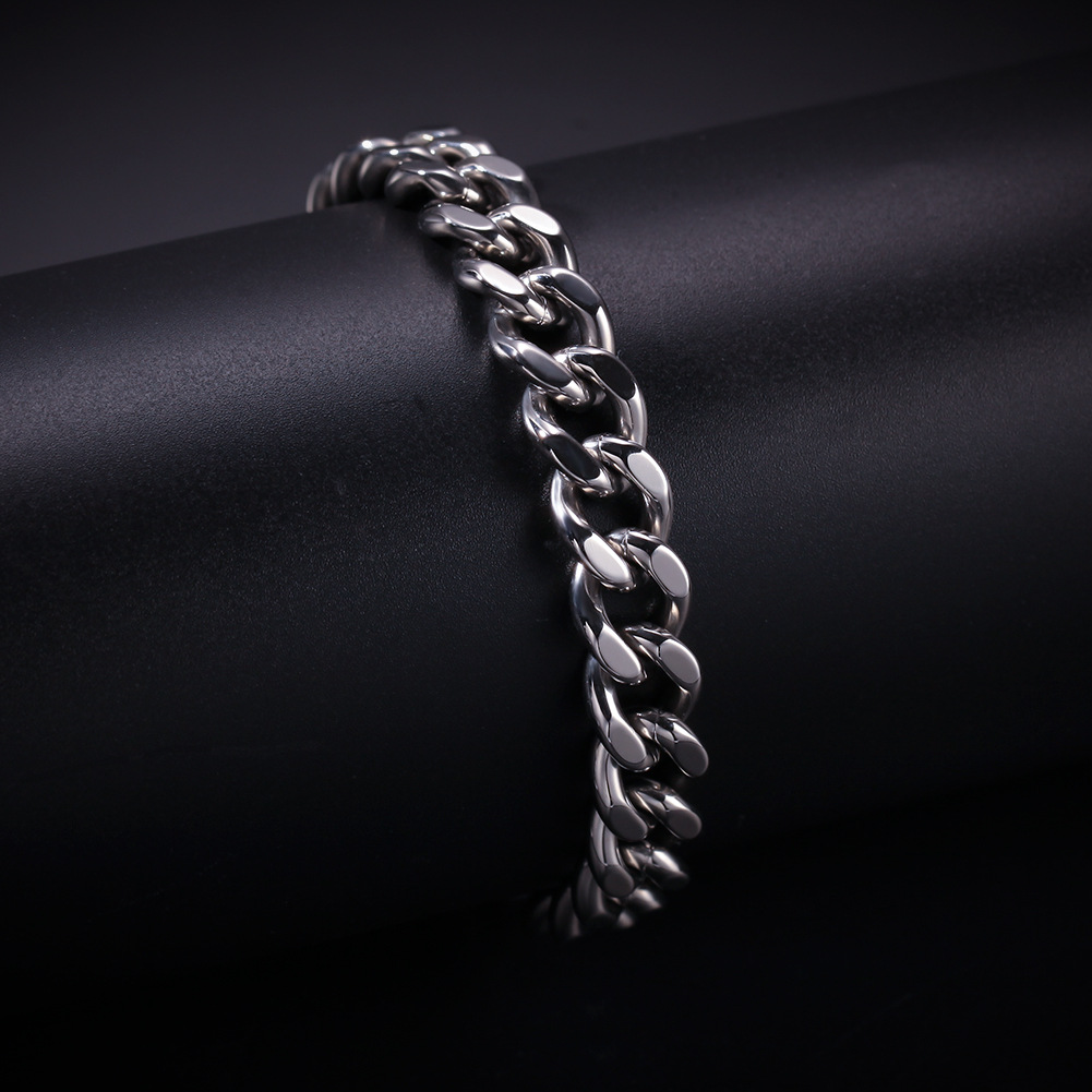 简约嘻哈不锈钢古巴手链男式手链cubanbracelet潮男手链不褪色