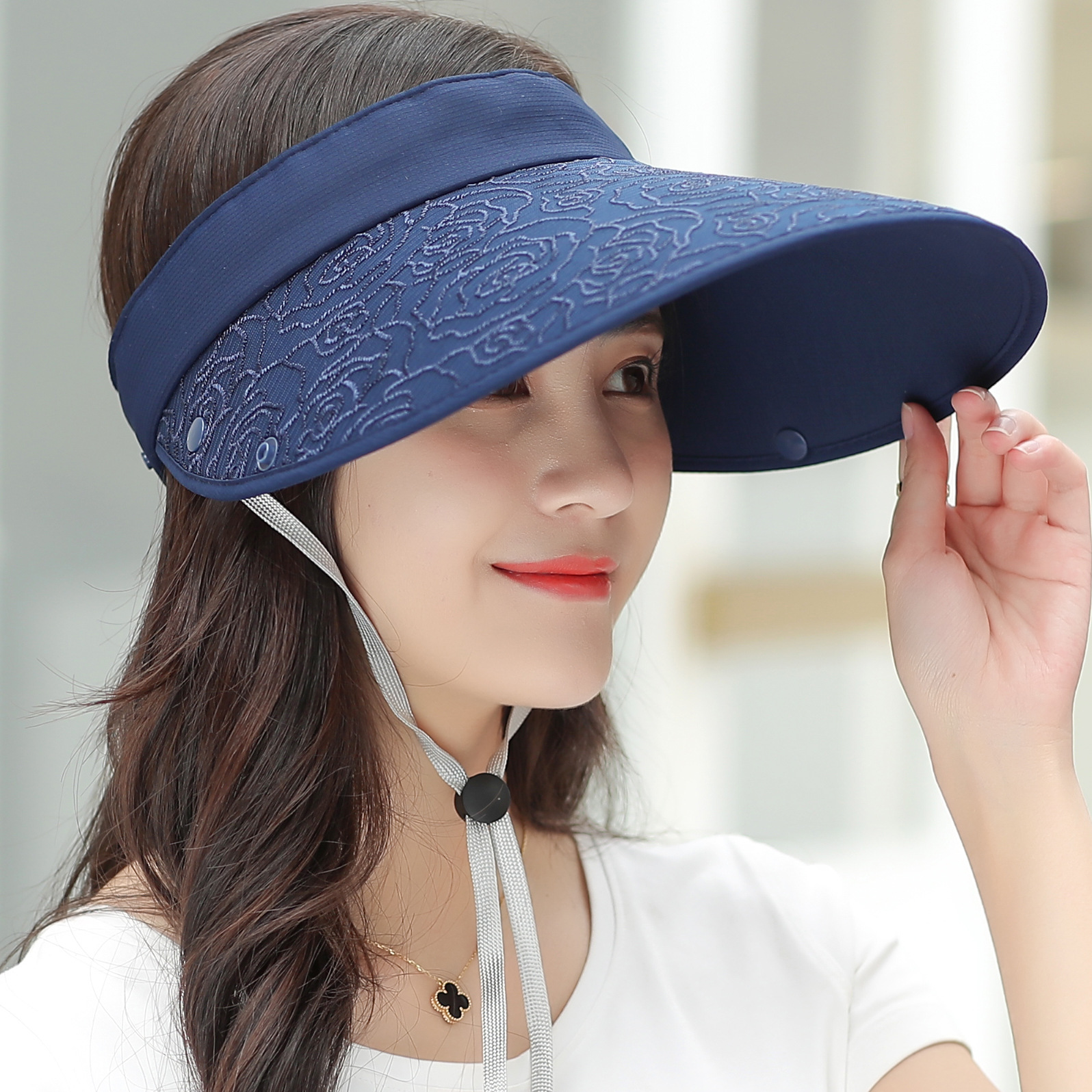 Sun Hat Female Summer Korean UV Protection Electric Car Wide Brim Hat Topless Hat Detachable Sun Hat Wholesale