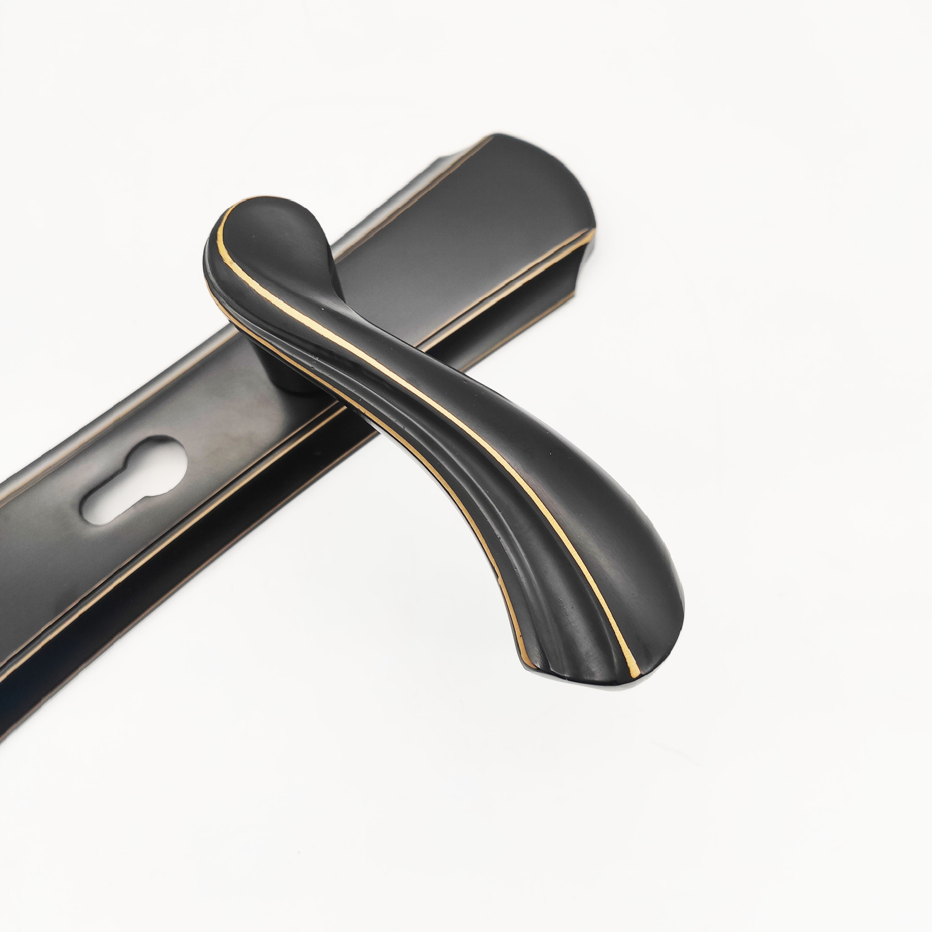 黑色木门执手锁 室内门压把锁 卧室门锁具 木门锁具 批发零售