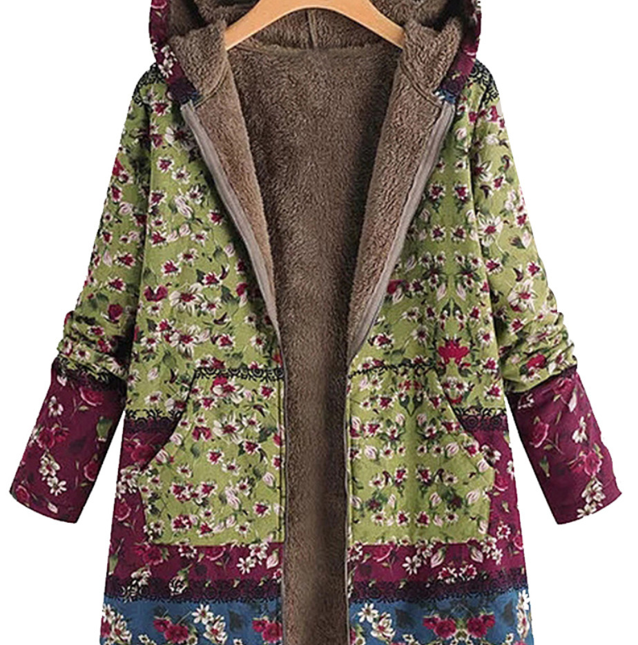 冬季新款女装 速卖通WISH欧美风定位印花连帽绒卫衣保暖外套