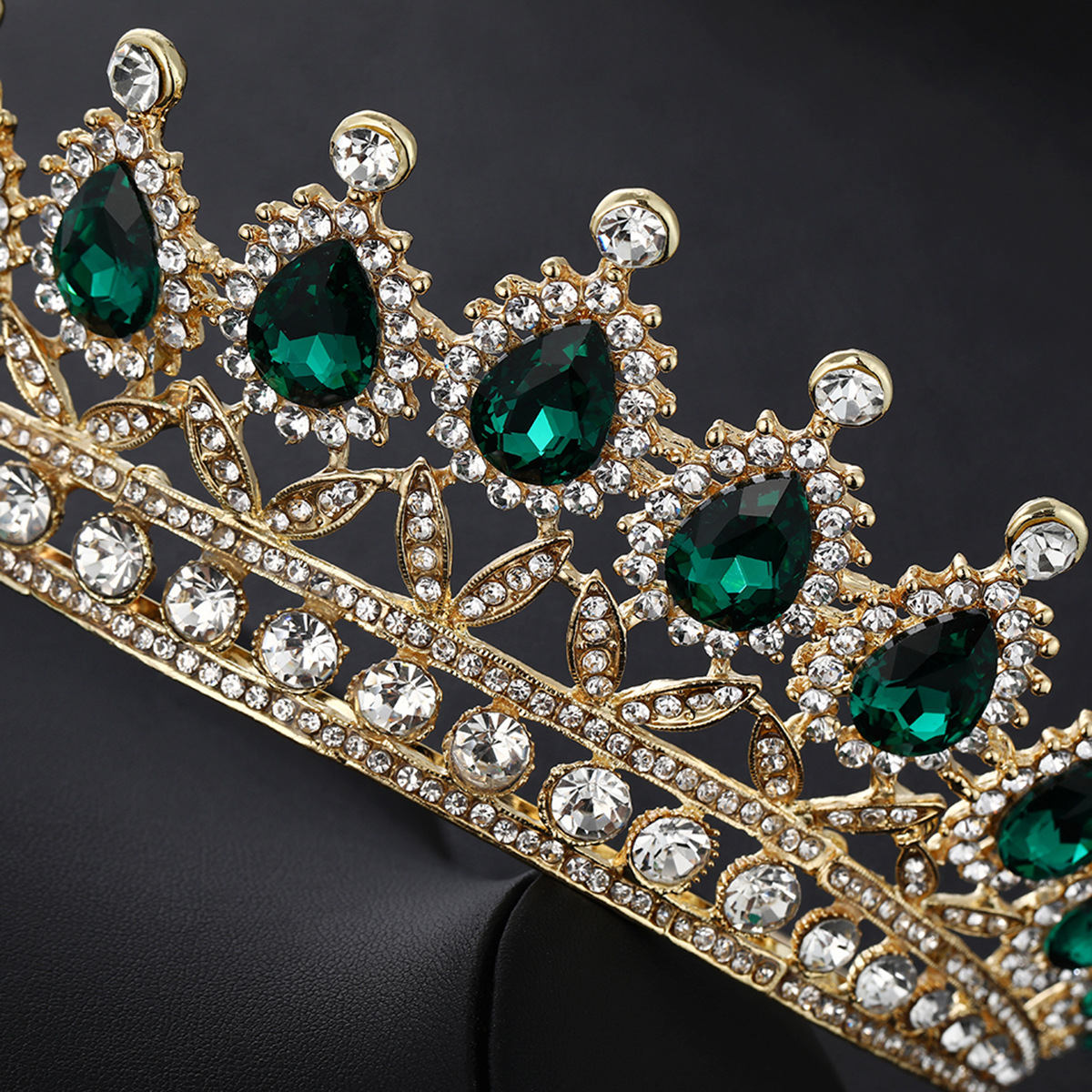 欧美外贸热销彩色水钻皇冠 亚马逊热销带梳大皇冠 新娘头饰王冠