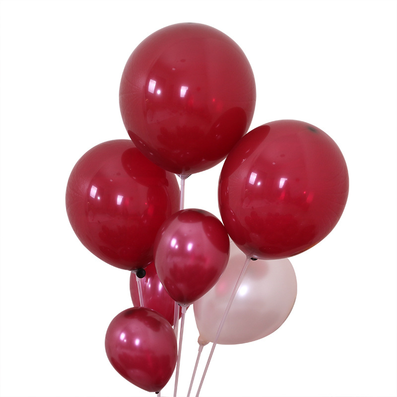 酒红色气球 创意浪漫结婚葡萄酒红气球 5寸中国红乳胶气球批发