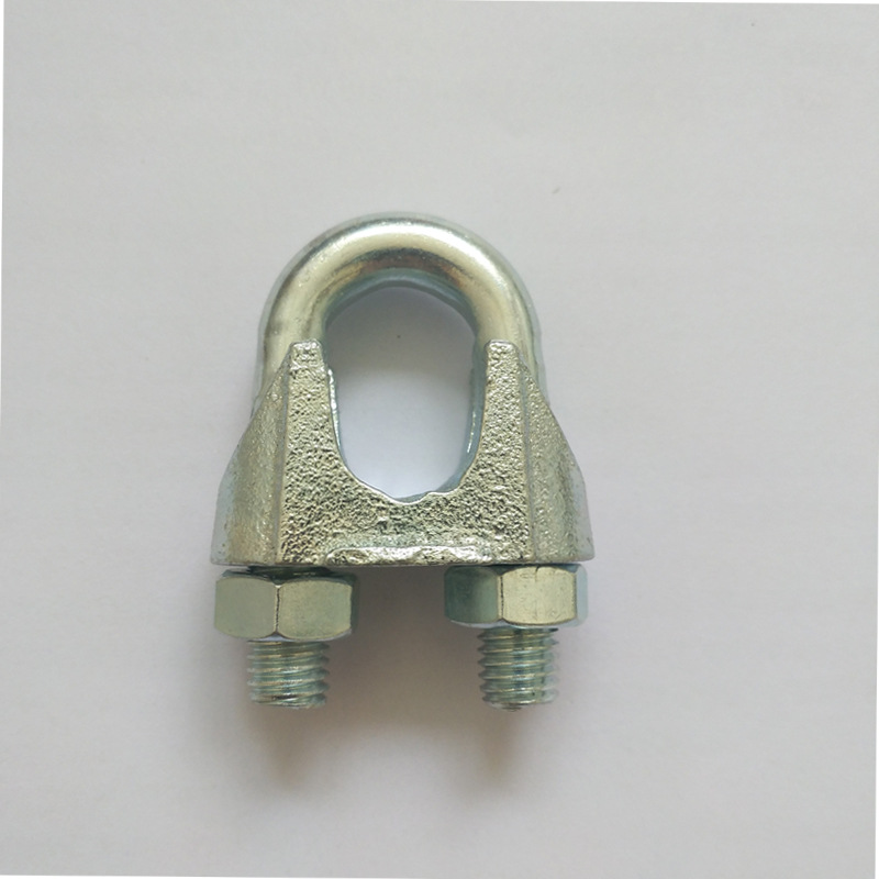 厂家直销din741钢丝绳卡头钢丝绳夹头u型扣 美式玛钢锁扣卡头