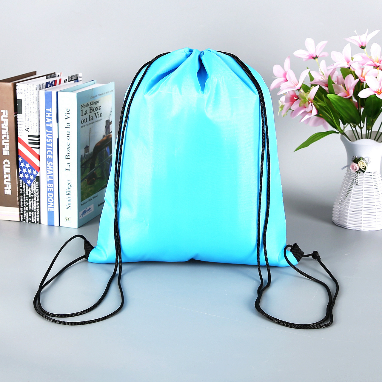 帆布袋束口棉布袋拉绳背包涤纶袋可印logo-阿里巴巴